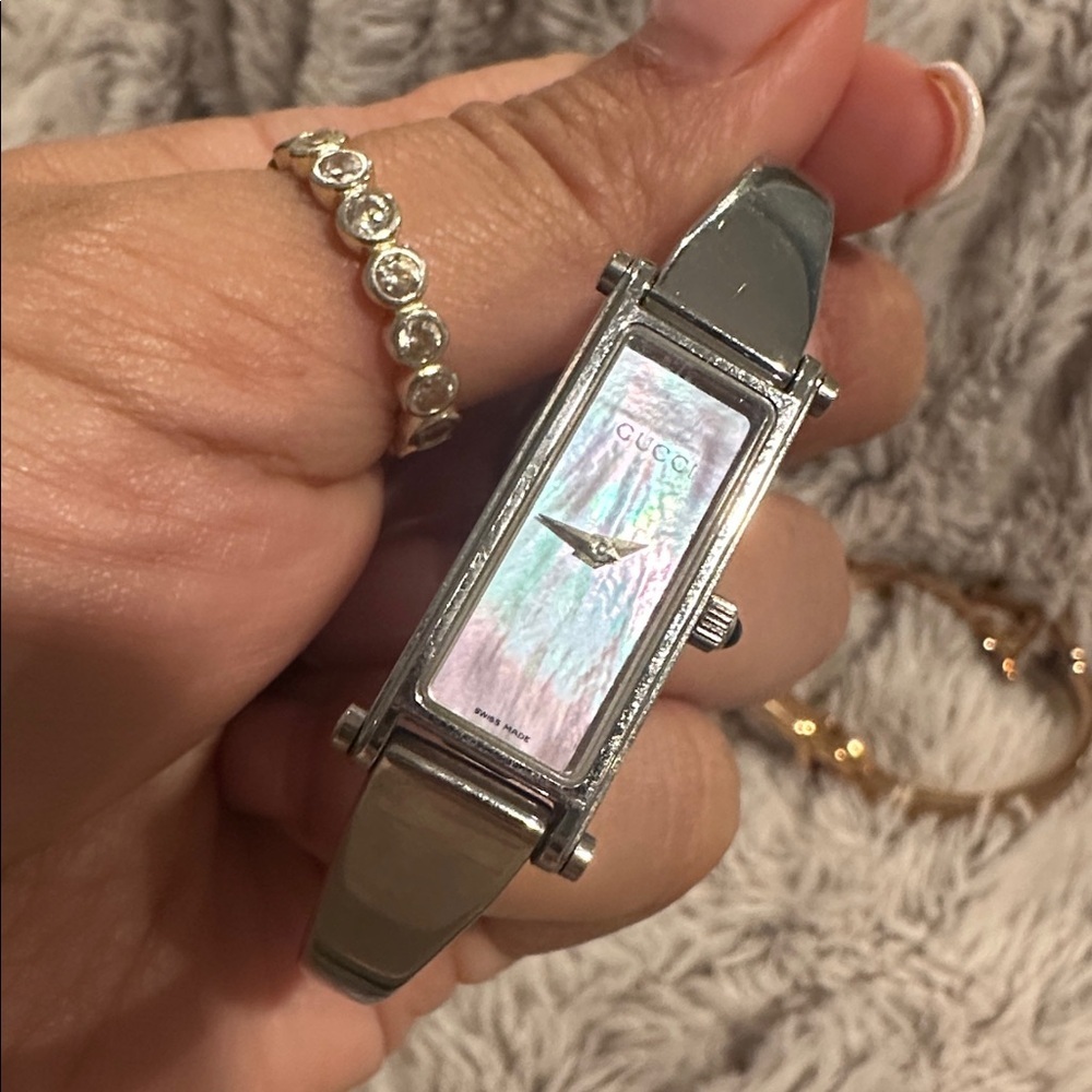 🎀Gucci watch pink🩷gucci watch silver gucci watch slim vintage bracelet watch - Picture 12 of 17
